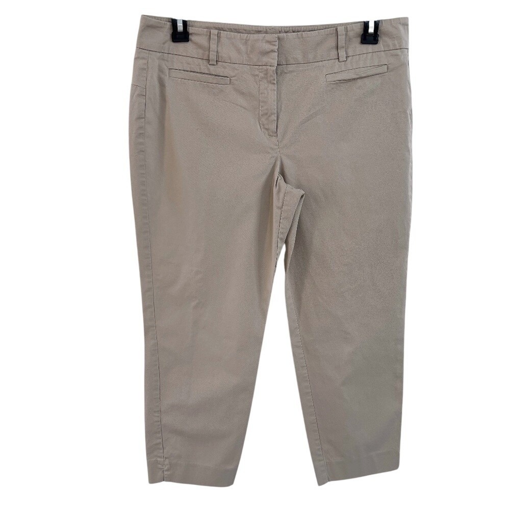 Ann Taylor Devin Cropped Leg Preppy Casual Americana Chino Khaki Tan Pants 12
